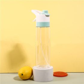 Spray Water Bottle For Girls Outdoor Sport Fitness Water Cup Large Capacity Spray Bottle Drinkware Travel Bottles Kitchen Gadgets (Color: TRITAN blue)