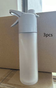 Spray Water Bottle For Girls Outdoor Sport Fitness Water Cup Large Capacity Spray Bottle Drinkware Travel Bottles Kitchen Gadgets (Color: White 3PCS)