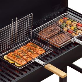 Nesting Grill Basket Set, BBQ Accessories For Camping & Outdoor Cooking (Option: Silver)