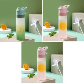 Spray Water Bottle For Girls Outdoor Sport Fitness Water Cup Large Capacity Spray Bottle Drinkware Travel Bottles Kitchen Gadgets (Color: Green and Pink and Pink)