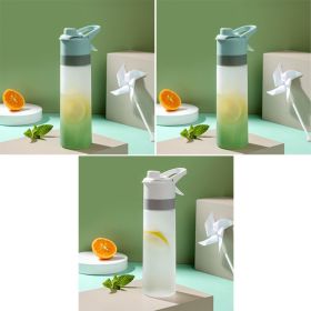 Spray Water Bottle For Girls Outdoor Sport Fitness Water Cup Large Capacity Spray Bottle Drinkware Travel Bottles Kitchen Gadgets (Color: Green and Green and White)