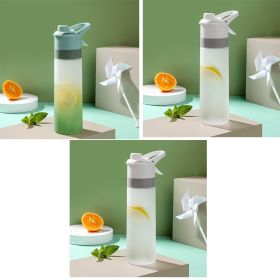 Spray Water Bottle For Girls Outdoor Sport Fitness Water Cup Large Capacity Spray Bottle Drinkware Travel Bottles Kitchen Gadgets (Color: Green and White and White)