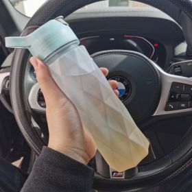 Spray Water Bottle For Girls Outdoor Sport Fitness Water Cup Large Capacity Spray Bottle Drinkware Travel Bottles Kitchen Gadgets (Color: Blueorange gradient)