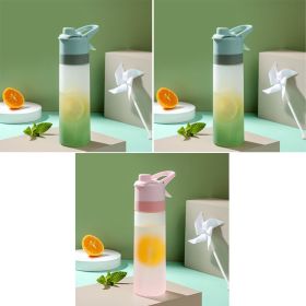 Spray Water Bottle For Girls Outdoor Sport Fitness Water Cup Large Capacity Spray Bottle Drinkware Travel Bottles Kitchen Gadgets (Color: Green and Green and Pink)