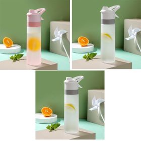 Spray Water Bottle For Girls Outdoor Sport Fitness Water Cup Large Capacity Spray Bottle Drinkware Travel Bottles Kitchen Gadgets (Color: Pink and White and White)